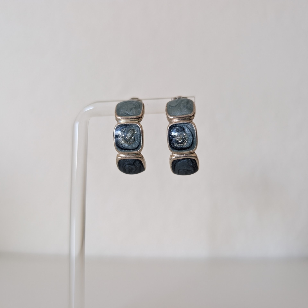 Elegant Silver and Blue Earrings